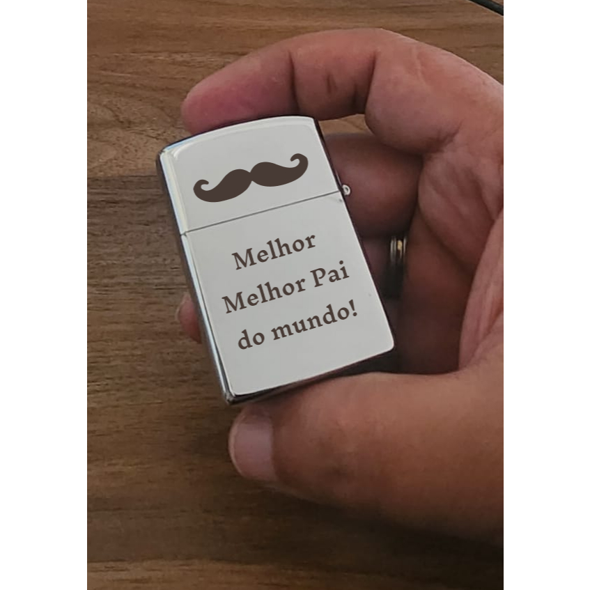 Personalização laser ,Isqueiro de Metal, Cromado, Pavio, Recarregável. Estilo Zippo, presente