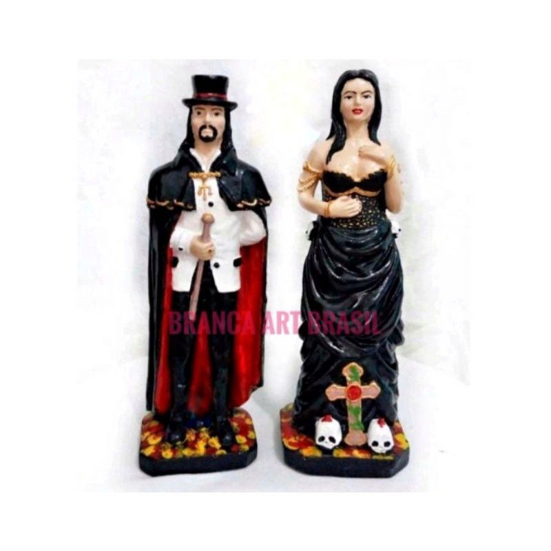 Escultura casal Exu Tranca Rua e Maria Padilha das almas 20 cm | Shopee ...