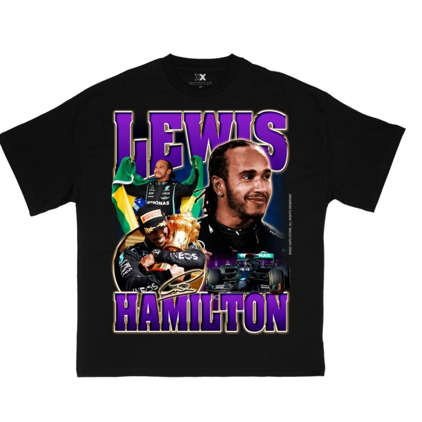 Camiseta Lewis Hamilton F1 Vintage Algodão Lançamento Unissex Plus Size Envio Rapido