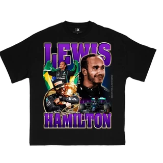 Camiseta Lewis Hamilton F1 Vintage Algodão Lançamento Unissex Plus Size Envio Rapido