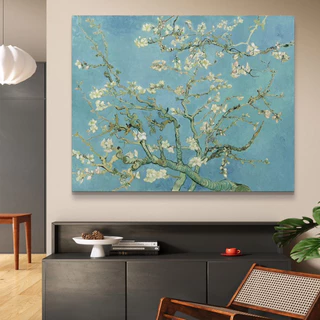 Quadro Van Gogh Amendoeira em flor Obras de artes em tela acetinada