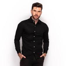 Camisa Social Masculina microfibra Preto , Branca Modelagem slim 100% Nacional