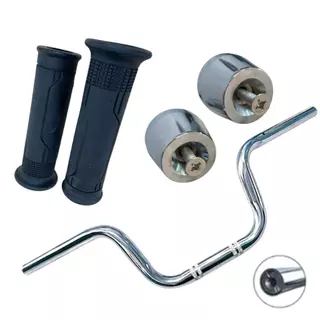 Kit Manopla Vazada Peso Pcx Cromado Guidão Cg Titan Fan Cargo Universal Todas