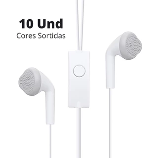 Kit 10 Unidades De Fone Com Microfone Com Fio Chamadas e Audio atacado