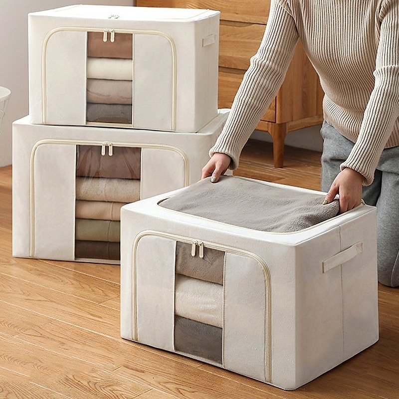 Caixa Organizadora Roupas Brinquedos Lençol Edredom Guarda Roupa Dobrável