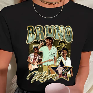 Camisa Camiseta Bruno Mars Turnê Brasil 2024 PB Pop 100% Algodão Premium