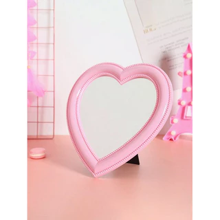 Espelho coração aesthetic tendência decoração de quarto sala espelho kawaii fofo coreano promoção