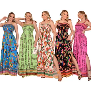 Vestido Longo Estampado Feminino Verão Confortável Moda Evangelica Viscolinho Soltinho Blogueira #42 em Oferta na Shopee