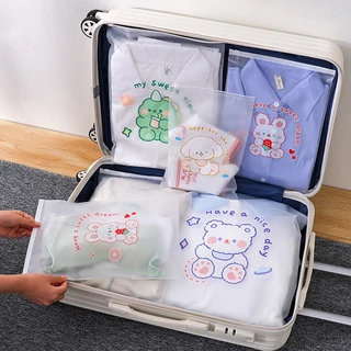 KIT 5 SACOS COM  Zíper DE PVC  multifuncional organizador de roupas/bolsa de viagem em Oferta na Shopee