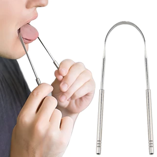 Limpador Raspador De Língua Em Aço Inox Para Higiene Bucal em Oferta na Shopee