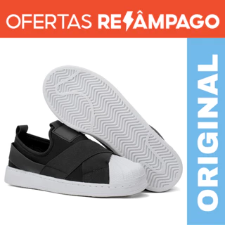 Tenis Slip On Feminino Preto Confortavel De Elastico 34 Ao 39