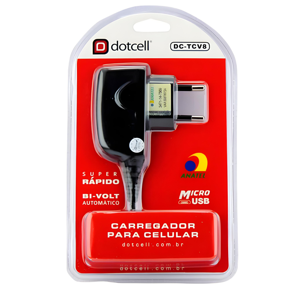 kit com 4 carregadores super rapido dotcell v8 micro Anatel Original para samsung Micro Usb