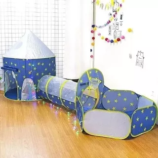 Tenda Toca Túnel Barraca 3x1 Playground Príncipe Com Cesta