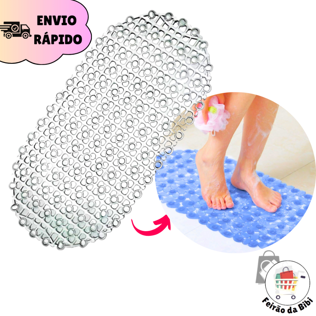 Tapete Para Box Banheiro Antiderrapante Segurança 63x34cm