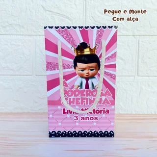 Sacolinhas Surpresa Personalizadas A Poderosa chefinha - Rosa/ PEGUE E MONTE
