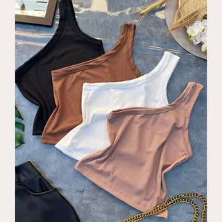 Kit 2 Blusas Feminina Nula Manga Ribana Canelada Algodão Mula Manca Ombro Só Básica Social Elegante