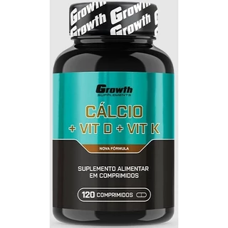 Calcio + Vitamina D + Vitamina K - 120 Comprimidos - Growth Supplements