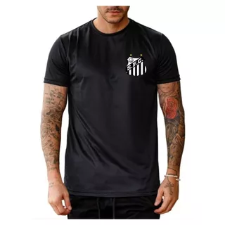Camisa para treino camiseta Dry Fit Para corrida musculação exercícios time de futebol Santos Futebol Clube peixe