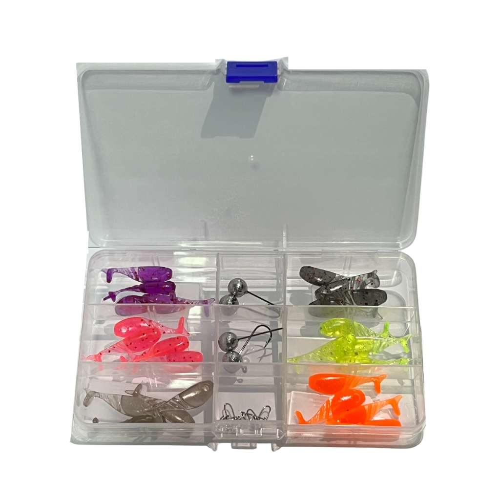 Kit Pesca Isca Artificial Shad Kamikaze 4cm 34 Pcs