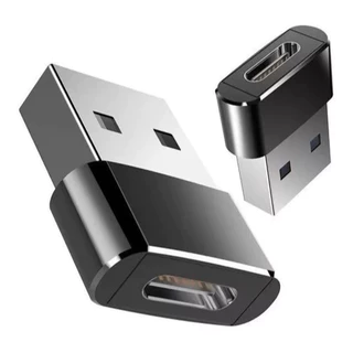 Adaptador Usb Tipo C Fêmea P/ Usb 2.0 Macho Cor Preto