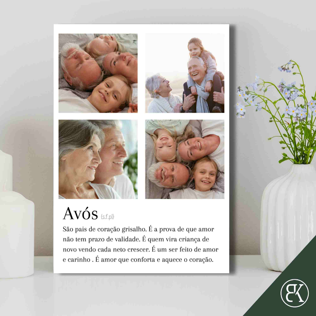 Quadro Significado Da Palavra Avós - Personalizado Com 4 Fotos ...