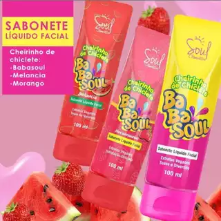 Kit 3 Sabonete Liquido Facial Cheirinho de Babalu Soul Cosméticos 100ml