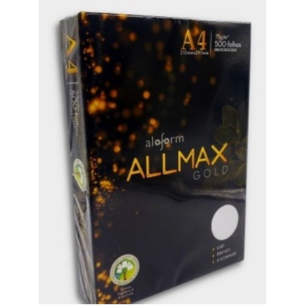 Papel Sulfite Branco A4 75g Resma C/ 500 Folhas Office - ALLMAX Gold