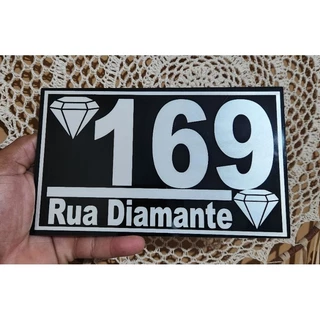 Número Residencial Placa Casa Personalizável ACM Preto