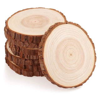 Kit 2 Bolachas de Madeira 15 cm Pinus Rústica para Decoração Artesanato