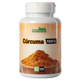Cúrcuma Longa Pura 120 Cápsulas 600mg - 2 Potes com 60 Cápsulas de Gelatina