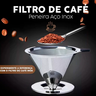 Coador Filtro De Café Inox Peneira Aço Sem Uso De Papel