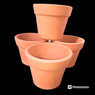 vaso de barro cerâmico /crisântemo /kit 4 unidades/cód 1106