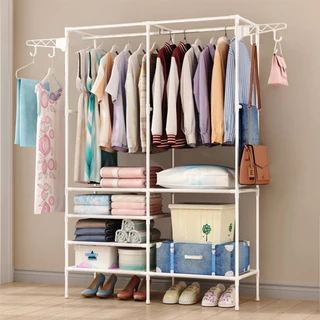 Guarda Roupa Portatil Arara Multifuncional Multiuso Grande Desmontavel Organizador Branco