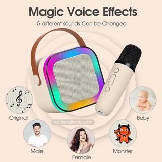 Caixa de som sem fio com microfone Karaokê, Mini Alto-falante Bluetooth portátil de Karaoke com 1 Microfone EL-1032