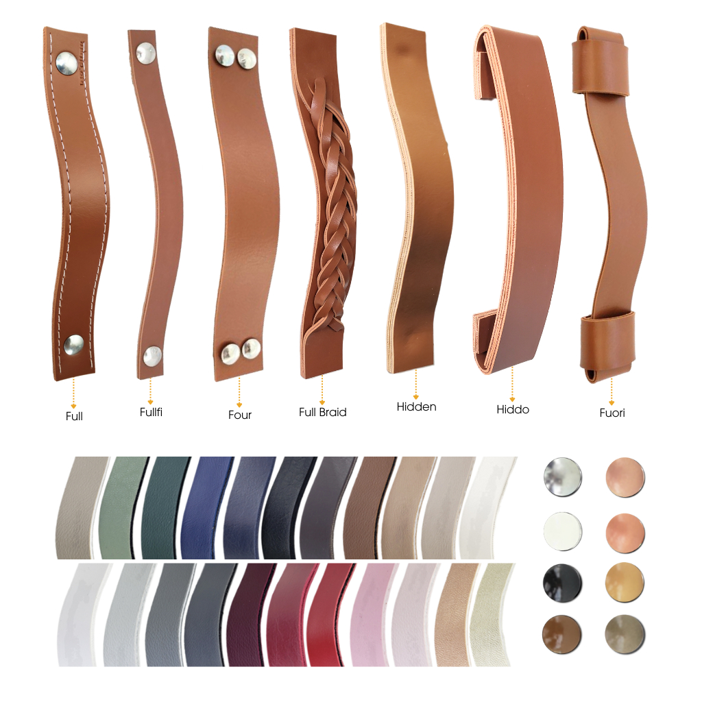 02 Puxadores Dois Ponto Alça P/ Móveis Armário Guarda Roupa Gaveta Porta Textura de Couro Costurado