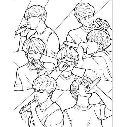 desenho para colorir bts