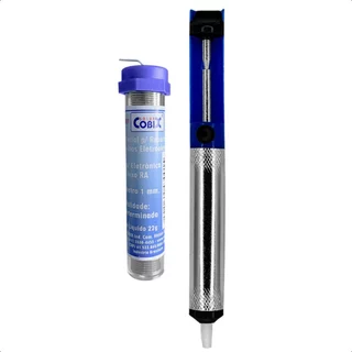 Kit Combo Para Soldagem Com Solda Compativel Com Estanho E Sugador Soldador