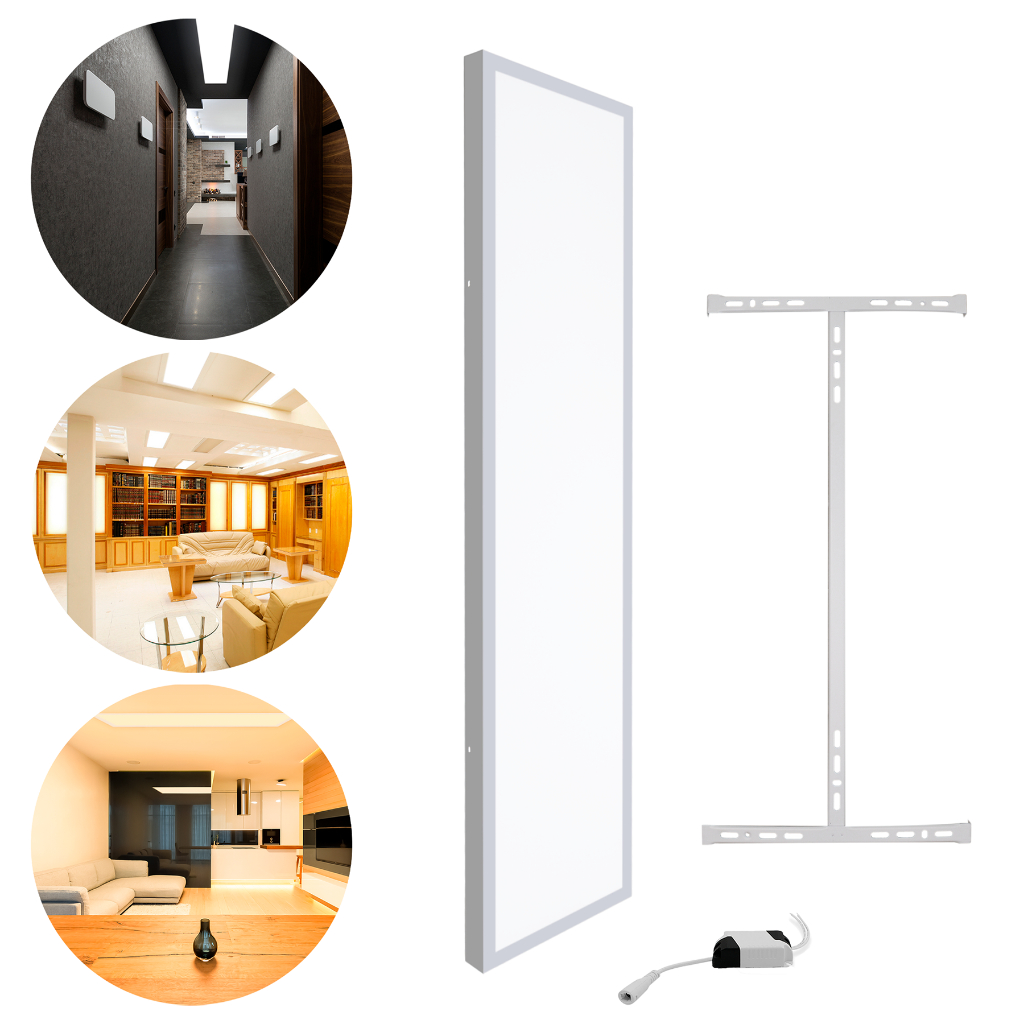 Luminaria Painel Sobrepor Plafon Led 30x120cm 50w Retangular