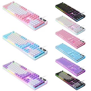 Teclado semimecânico para jogos , Luminoso De Correspondência De Cores , De Computador Com Fio , Luz De Fundo em Oferta na Shopee