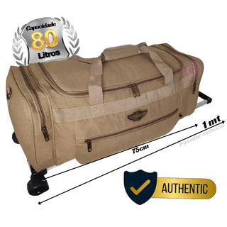 80L - Bolsa Mala De Viagem - Bolsa de Viagem Extra Grande Denlex - Bolsa Mala Com Rodinhas Lona Reforçada