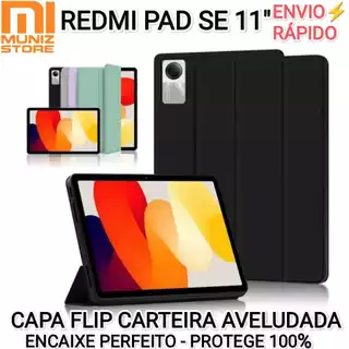 Capa Case Redmi Pad SE 11'' Carteira Flip Premium Capinha Anti Impacto Couro 360°