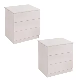 Par de Criados-Mudos Compactos para Quarto - Kit 2 Unidades