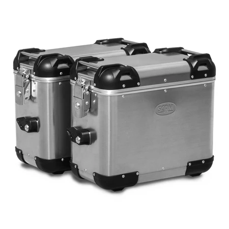 par de malas bau lateral Scam em Aluminio escovado 36 litros Ushuaia