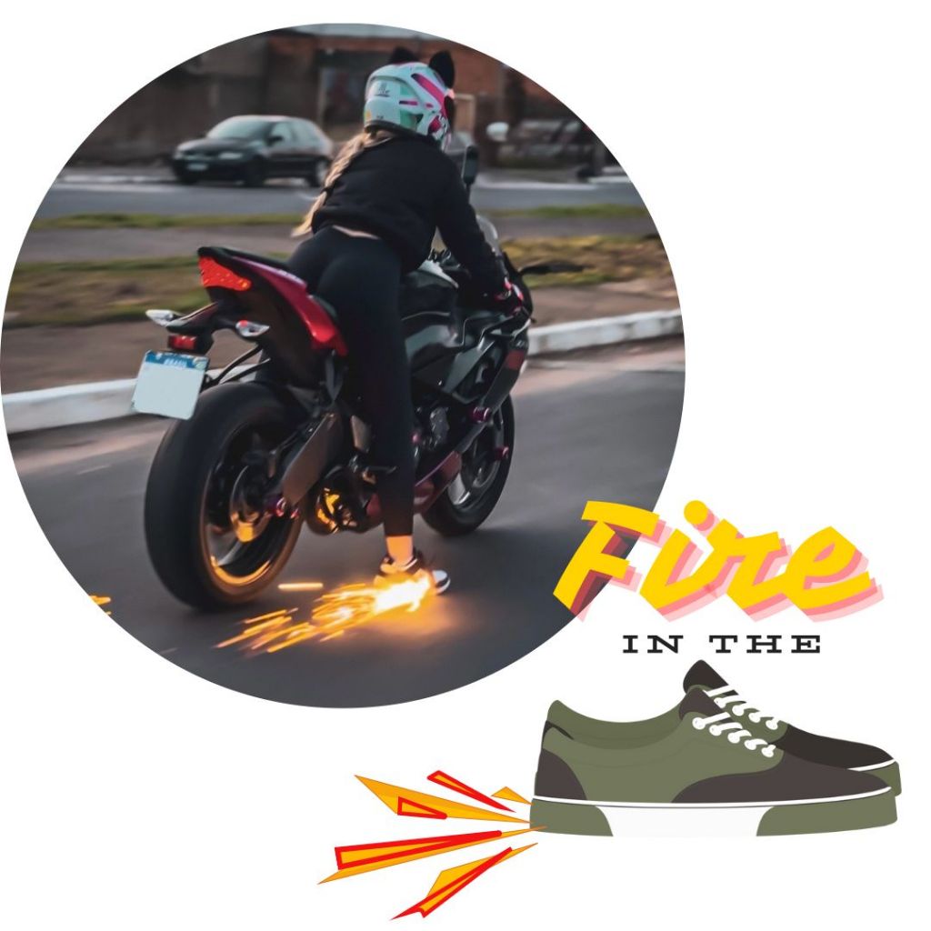 Faisca no tenis motocilcista