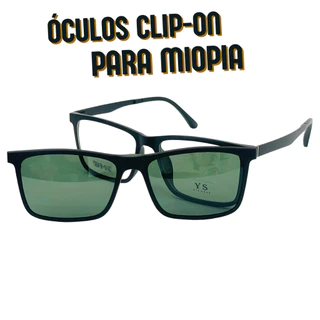 Óculos Para Miopia Com Grau Armação Cli-On Polarizado com Lentes Anti Reflexo Envie Sua Receita
