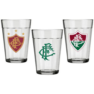 Aproveite o Jogo com Estilo Conjunto de 3 Copos do Fluminense 190ml Nadir Figueiredo