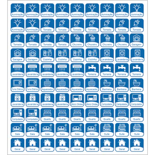 90 Adesivo Identificador para Quadro Disjuntor Sinalização Energia Quadro De Força 1,5 x 1,5cm