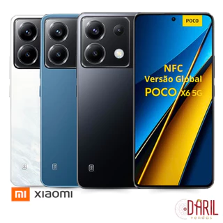 Smartphone Xiaomi Poco X6 NFC 5G Global Memória Expansível Versões 256GB 12GB RAM ou 256GB 8GB RAM
