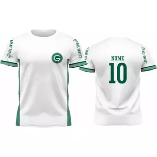 Camiseta adulto Goias branca + nome e número atras (mod2) NV2