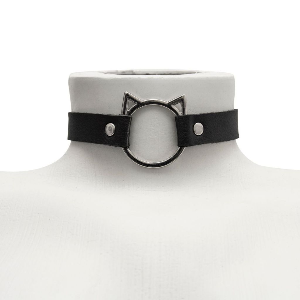 Choker Gargantilha Gatinho Colar Punk Couro Sintético Rock Variado